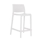 Set of Two 26" White Heavy Duty Plastic Low Back Outdoor Counter Height Bar Chairs
