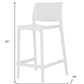 Set of Two 26" White Heavy Duty Plastic Low Back Outdoor Counter Height Bar Chairs