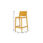 Set of Two 26" Gold and Yellow Heavy Duty Plastic Low Back Outdoor Counter Height Bar Chairs