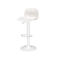 Set of Two White Heavy Duty Plastic and Metal Low Back Adjustable Height Swivel Bar Chairs