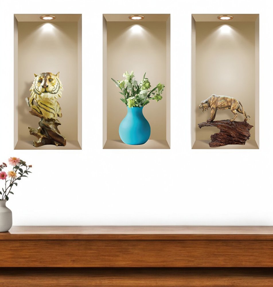 Set of Three Ala Faux Niche 3D Peel and Stick Wall Decals