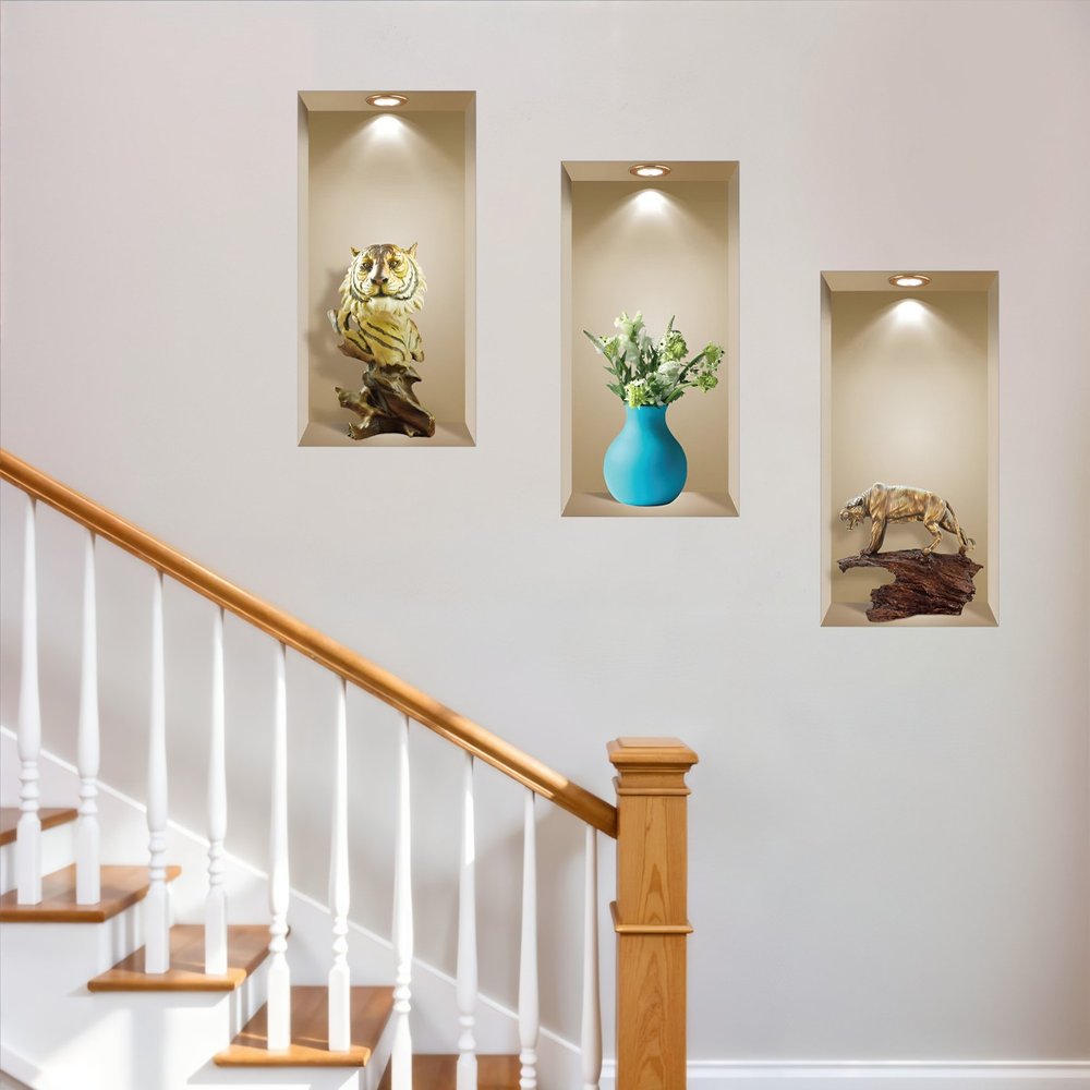 Set of Three Ala Faux Niche 3D Peel and Stick Wall Decals