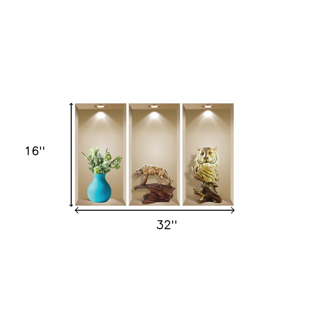 Set of Three Ana Faux Niche 3D Peel and Stick Wall Decals