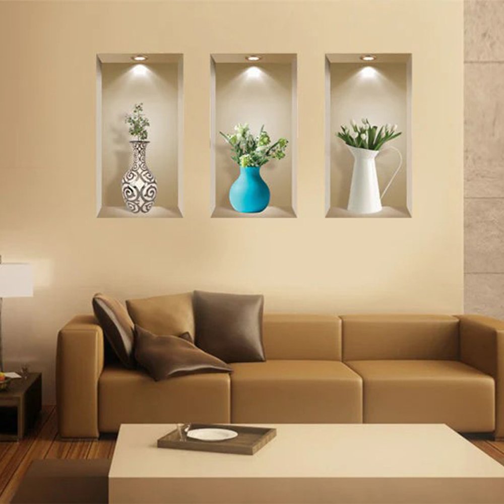 Set of Three Asa Faux Niche 3D Peel and Stick Wall Decals