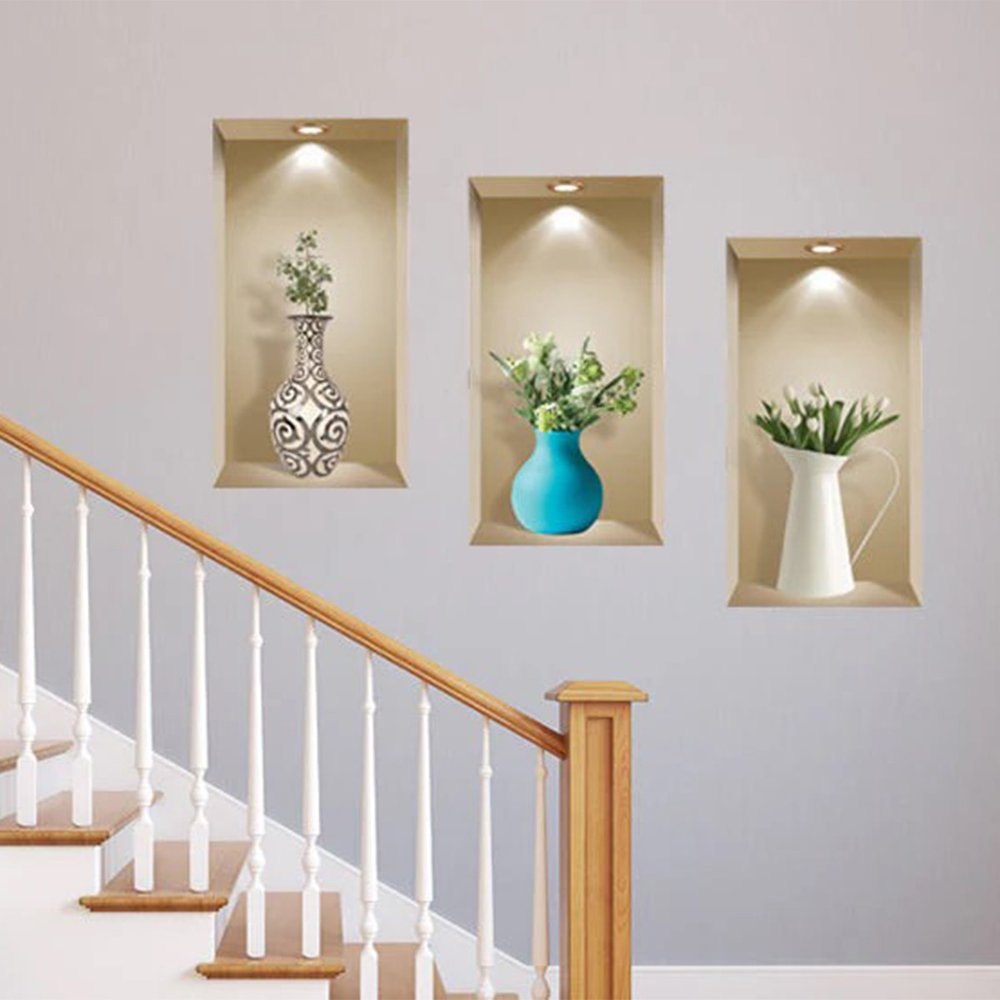 Set of Three Ava Faux Niche 3D Peel and Stick Wall Decals