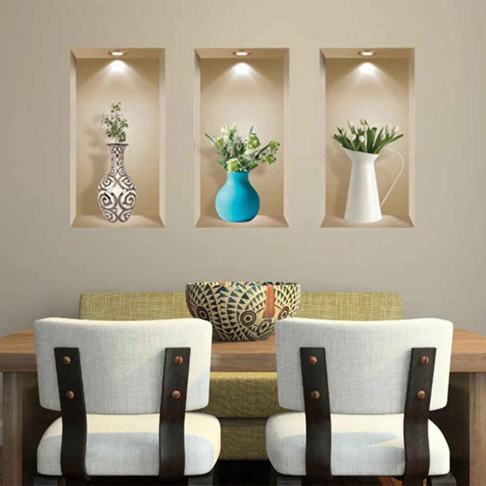 Set of Three Ada Faux Niche 3D Peel and Stick Wall Decals