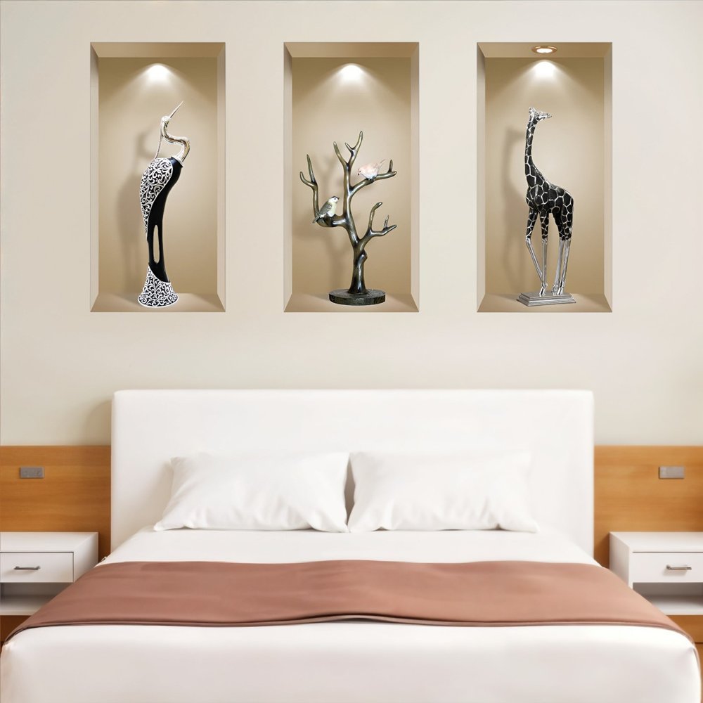 Set of Three Apa Faux Niche 3D Peel and Stick Wall Decals