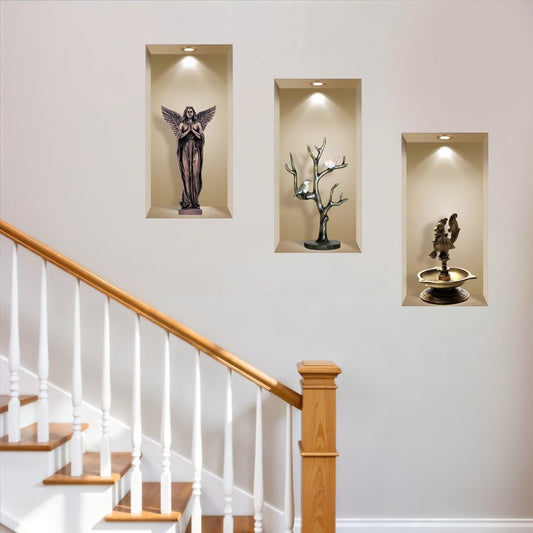 Set of Three Acy Faux Niche 3D Peel and Stick Wall Decals