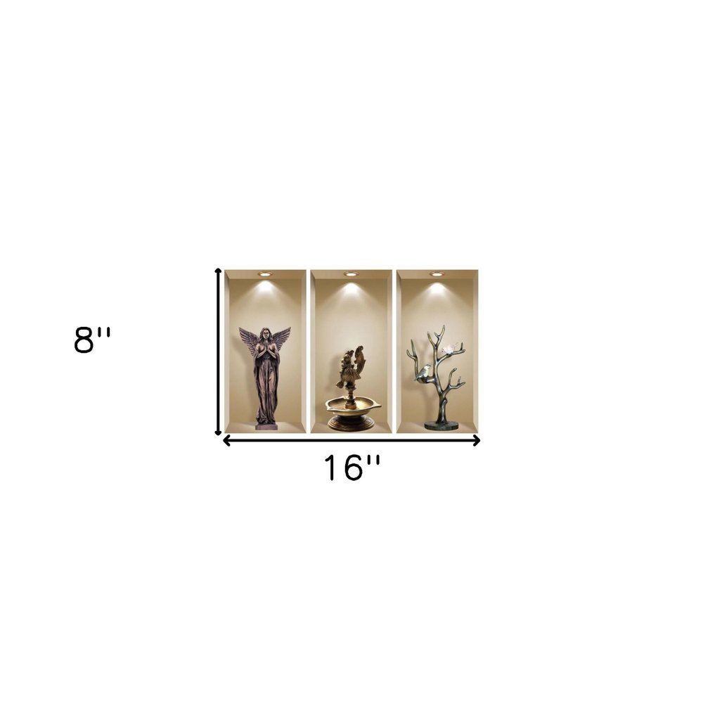 Set of Three Acy Faux Niche 3D Peel and Stick Wall Decals