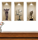 Set of Three Aca Faux Niche 3D Peel and Stick Wall Decals