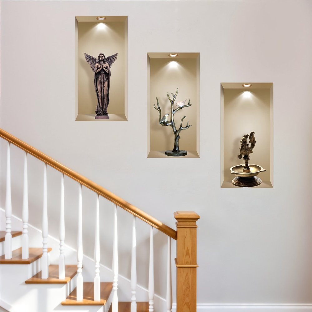 Set of Three Aca Faux Niche 3D Peel and Stick Wall Decals