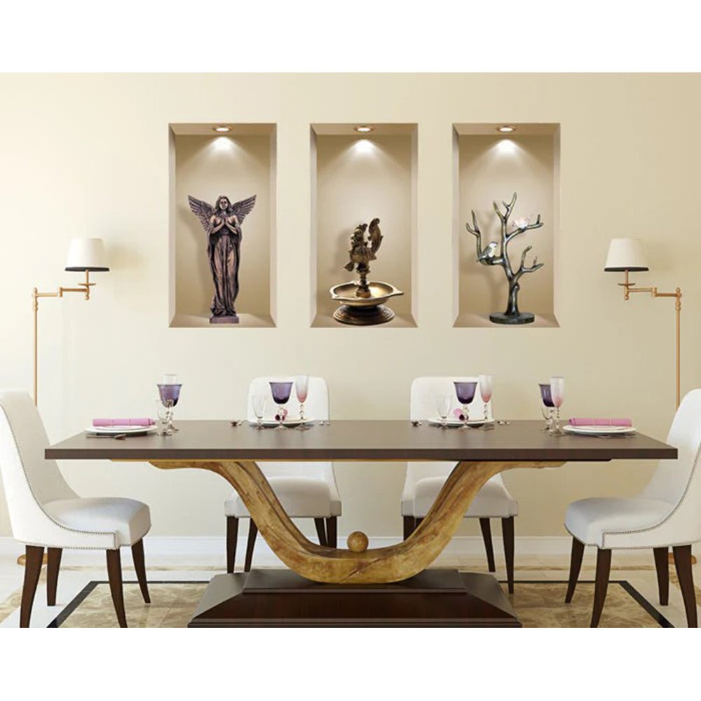 Set of Three Boa Faux Niche 3D Peel and Stick Wall Decals