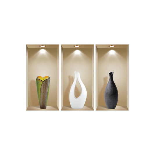 Set of Three Bon Faux Niche 3D Peel and Stick Wall Decals