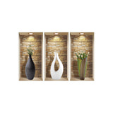 Set of Three Gin Faux Niche 3D Peel and Stick Wall Decals