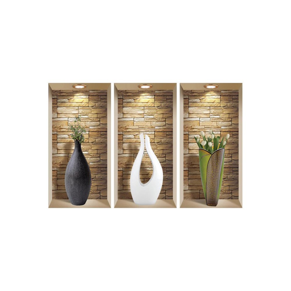 Set of Three Dia Faux Niche 3D Peel and Stick Wall Decals
