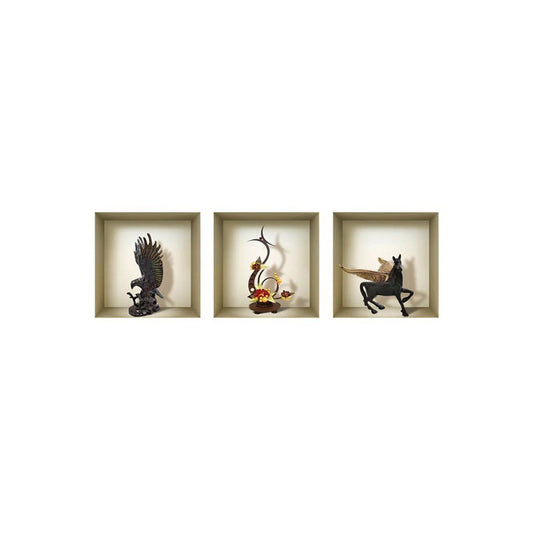 Set of Three Gil Faux Niche 3D Peel and Stick Wall Decals