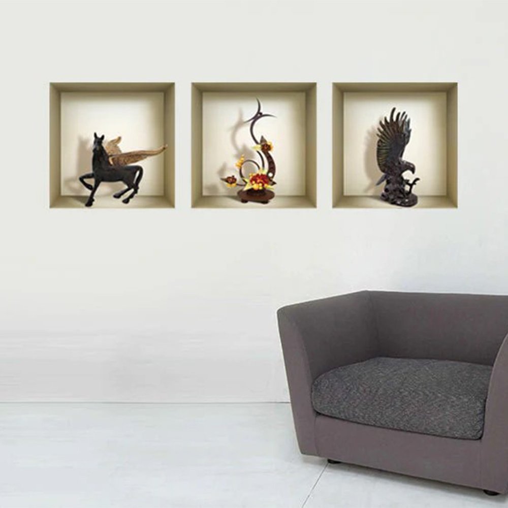 Set of Three Hag Faux Niche 3D Peel and Stick Wall Decals