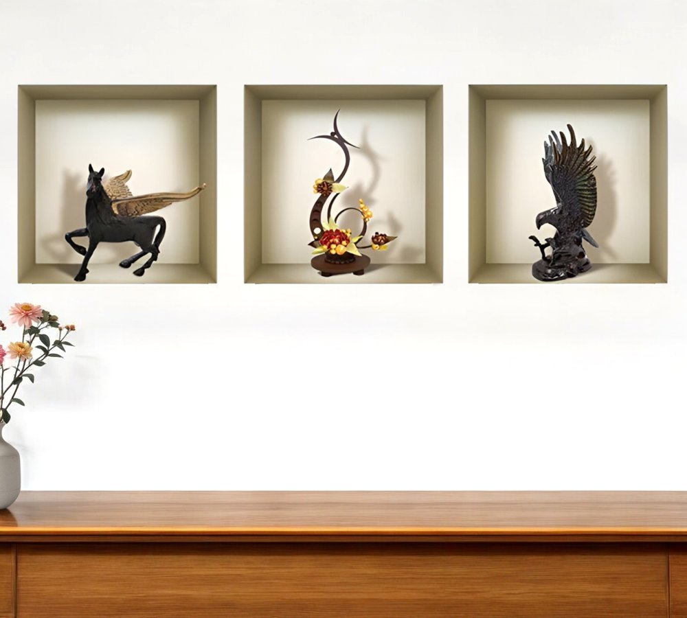 Set of Three Hag Faux Niche 3D Peel and Stick Wall Decals