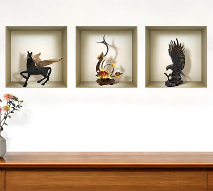 Set of Three Hag Faux Niche 3D Peel and Stick Wall Decals