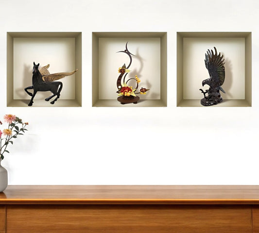 Set of Three Hag Faux Niche 3D Peel and Stick Wall Decals