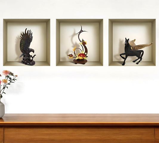 Set of Three Lia Faux Niche 3D Peel and Stick Wall Decals