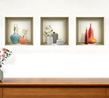 Set of Three Lin Faux Niche 3D Peel and Stick Wall Decals