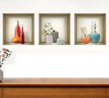 Set of Three Len Faux Niche 3D Peel and Stick Wall Decals