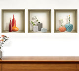 Set of Three Liv Faux Niche 3D Peel and Stick Wall Decals