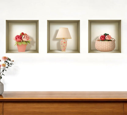 Set of Three Lil Faux Niche 3D Peel and Stick Wall Decals