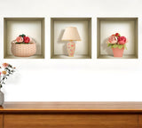 Set of Three Leo Faux Niche 3D Peel and Stick Wall Decals