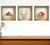 Set of Three Kai Faux Niche 3D Peel and Stick Wall Decals