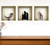 Set of Three Ian Faux Niche 3D Peel and Stick Wall Decals