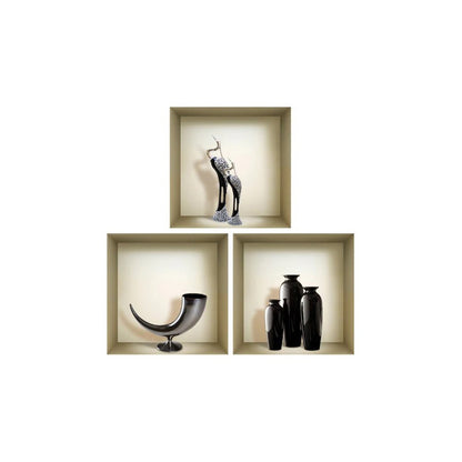 Set of Three Max Faux Niche 3D Peel and Stick Wall Decals