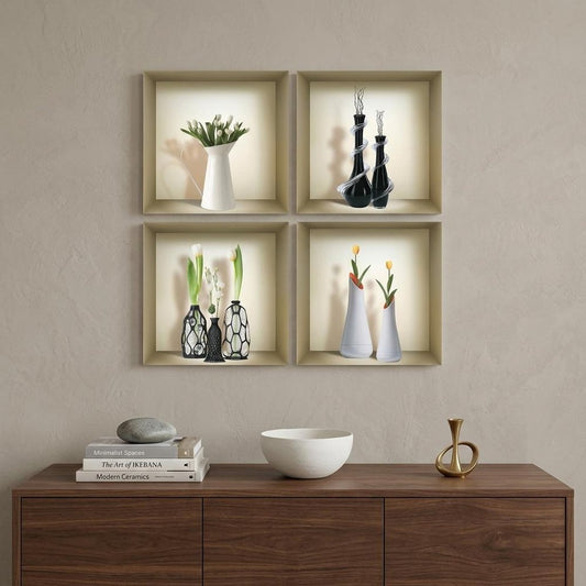 Set of Four Ivy Faux Niche 3D Peel and Stick Wall Decals