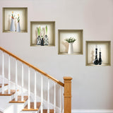 Set of Four jay Faux Niche 3D Peel and Stick Wall Decals