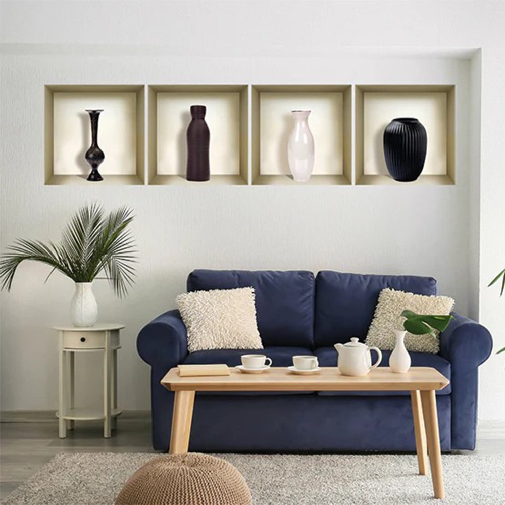 Set of Four Rio Faux Niche 3D Peel and Stick Wall Decals