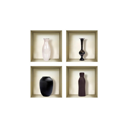 Set of Four Rio Faux Niche 3D Peel and Stick Wall Decals