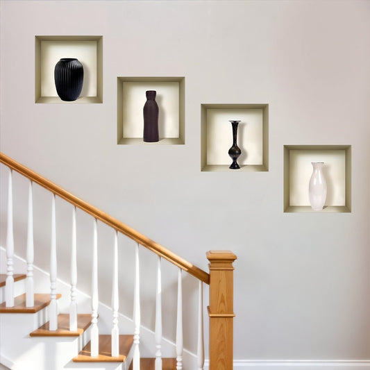 Set of Four Rio Faux Niche 3D Peel and Stick Wall Decals