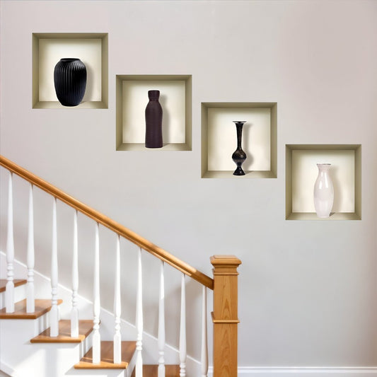 Set of Four Mac Faux Niche 3D Peel and Stick Wall Decals