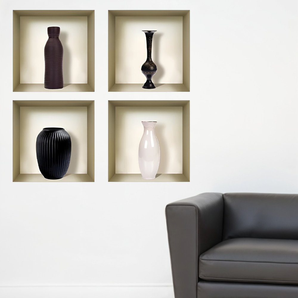 Set of Four Eve Faux Niche 3D Peel and Stick Wall Decals