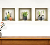 Set of Three Nia Faux Niche 3D Peel and Stick Wall Decals