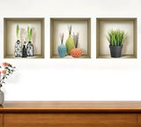 Set of Three Joy Faux Niche 3D Peel and Stick Wall Decals