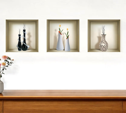 Set of Three Noa Faux Niche 3D Peel and Stick Wall Decals