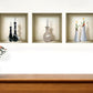 Set of Three Ray Faux Niche 3D Peel and Stick Wall Decals