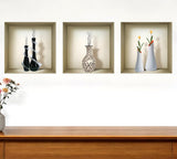 Set of Three Ray Faux Niche 3D Peel and Stick Wall Decals