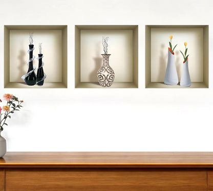 Set of Three Ira Faux Niche 3D Peel and Stick Wall Decals