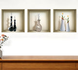 Set of Three Ira Faux Niche 3D Peel and Stick Wall Decals