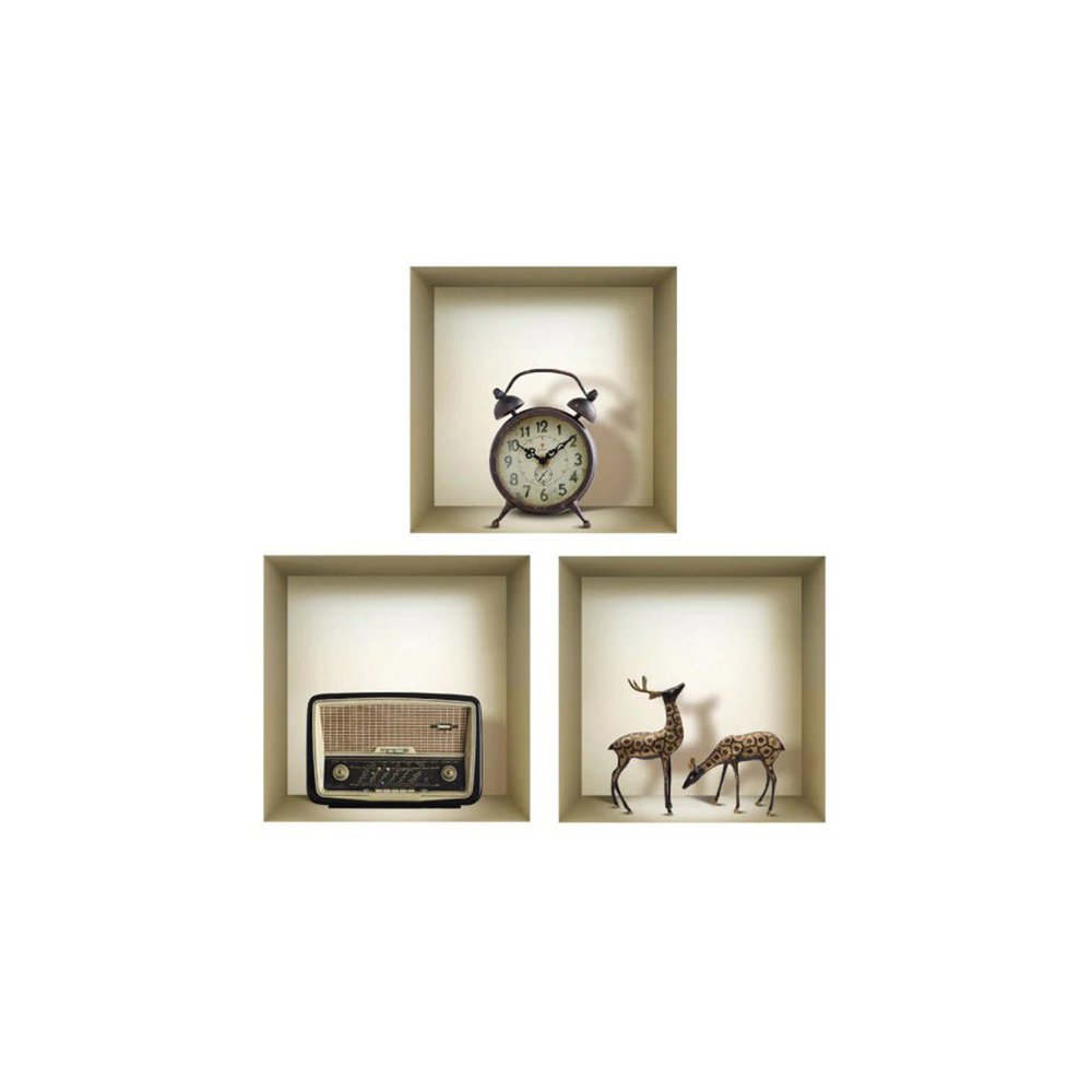 Set of Three Sia Faux Niche 3D Peel and Stick Wall Decals