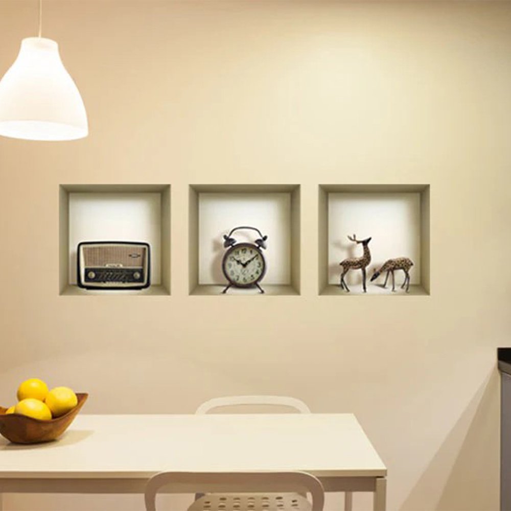 Set of Three Sia Faux Niche 3D Peel and Stick Wall Decals