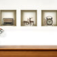Set of Three Sia Faux Niche 3D Peel and Stick Wall Decals